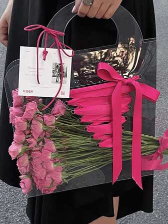 1/2/5/10pcs Clear Creative Floral Bouquet Packaging Bags Gift Wrapping Bags