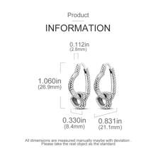浪漫新款2024年一對女士耳環,925銀鍍蛇形鏈心形環型耳環,心心相連掉耳環女士奢華珠寶禮物 - 銀色 - 查看 4