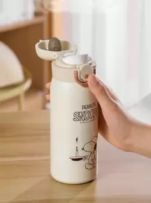 SNOOPY 1 Miếng Hoạt hình Thiết kế Thép không gỉ Cách nhiệt Bình giữ nhiệt Với Flip Nắp Và Máy pha trà Đối với Ngoài trời Hoặc Ô tô/xe hơi Sử dụng , Cao-kết thúc - Xem 7