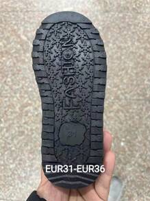 1pair Girls' Black Fabric Snow Boots, Round Toe, Thermal Lined, Anti-Skid Thick Sole, Suitable For 3-12 Years Old Girls In Autumn And Winter - Black - View 6