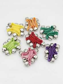 2 件裝手鈴手腕和腳踝鈴,布質音樂鼓舞腕帶(紅.綠.粉紅.黃) - 紅色 - 查看 4