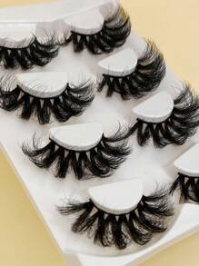4 對蓬鬆睫毛 25 毫米戲劇性長濃密天然人造水貂假睫毛 - 濃密款 - 查看 6