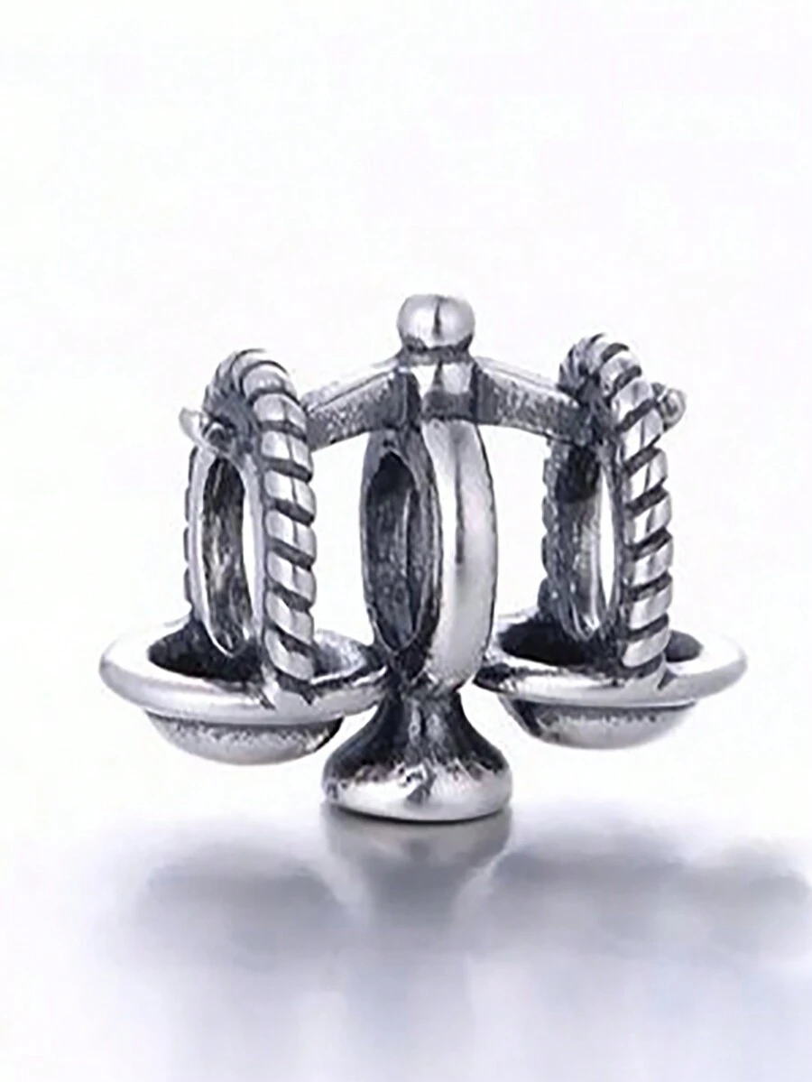 1入組復古925純銀鱗片形狀珠子,附立方氧化鋯石頭,基本diy珠寶製作用品,中性追憶禮物適用於派對和宴會