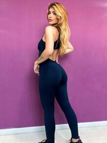 Women Sports Jumpsuits - 藏蓝色 - 查看 2