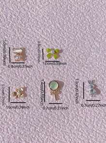 New Arrival Alloy & Rhinestone Nail Art Decoration With Bowknot & Bear Design, Mixed Style & Super Sparkle - Multicolor - View 5