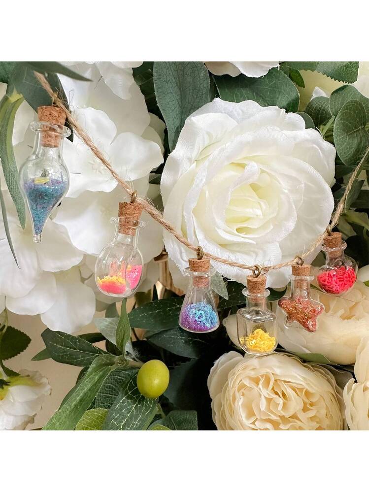 12 Bouteilles à Vœux En Verre Avec Arbre De Vie - 6 Styles De Pierres, Liège, Cordon
