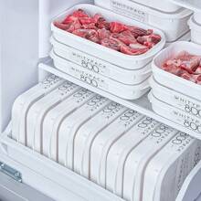 1 Pieza Caja De Conservación De Carne Congelada, Caja De Almacenamiento De Alimentos De Refrigerador, Caja De Almacenamiento De Verduras Y Frutas, Suministros De Cocina - Blanco - Ver 1