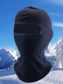 1pc Balaclava Face Mask Polar Fleece For Men Women Windproof Warm Soft Lightweight Ski Motorcycle Running Outdoor Riding - Navy Blue - View 1