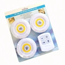 無線遙控拍攝燈1個遙控器+3個燈(吸盤固定-不含電池) - 黃光 - 查看 1