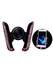 Soporte Para Teléfono De Coche Para Mujer, Cristal De Diamante, Montaje En Salida De Aire De Coche, Clip, Soporte Para Teléfono Móvil, Accesorios Interiores