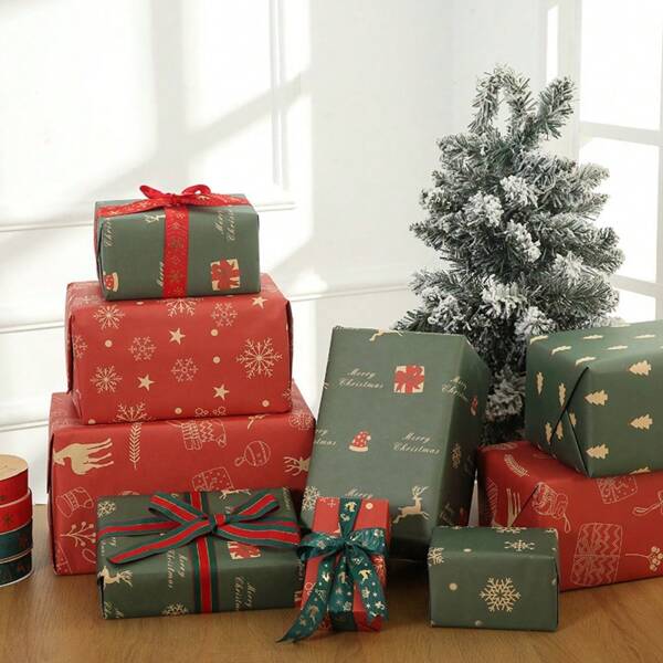 3-sheets-christmas-gift-wrapping-paper-thick-copperplate-paper-with