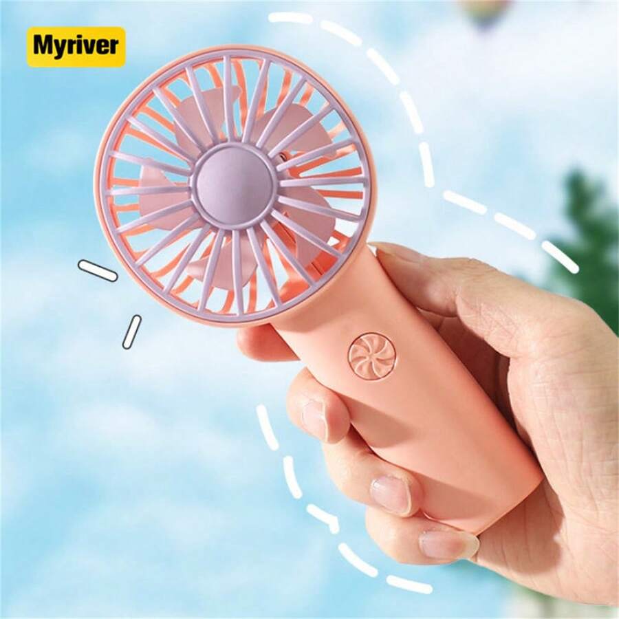 REUP 手持式風扇,空氣冷卻桌面迷你風扇,學生戶外便攜宿舍usb充電風扇 - 粉色 - 查看 1