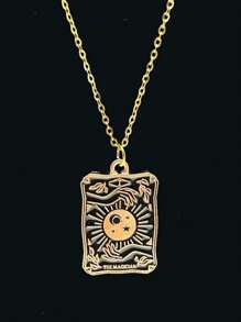 Unique Creative Tarot Card Shaped Oil Drop Pendant Necklace For Festive Decoration, Gift - Pendant Necklace - View 22
