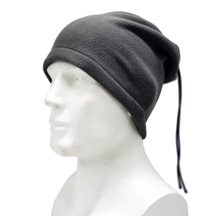 防曬防UV 1入創意3合1冬季戶外保暖絨頸套/口罩，可調節頸套，厚實毛絨面罩適用於男女滑雪、徒步旅行、騎自行車、登山 - 灰色 - 查看 1