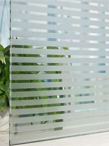 Frosted Window Privacy Film Sun Blocking Frosted Glass Window Film Static Cling Window Covering Non Adhesive Glass Sticker For Home Office Bathroom Kids Study Stripe Patterns, Stickers, Wall Decal, Vinyl Decal For Home Decorations, Spring Decoration Items Refresh Your Home, Rama Decoration Stickers Gifts Birthday Graduation