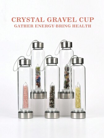 1入水晶塔形石子飲用水瓶,能量水晶瓶,紫晶水瓶,白水晶水瓶,彎長石水瓶