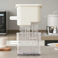 多功能廚房餐具收納架,配有排水架和筷子籠,可牆掛式刀叉收納架 - 米色 - 查看 4