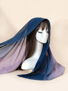 1 件漸層手繪圍巾海灘防曬圍巾頭巾阿拉伯風格休閒頭巾 - 彩色 - 查看 1