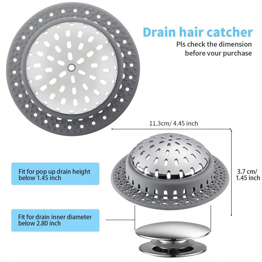Drain Hair Catcher, Upgraded Drain Catcher With Silicone Designed For