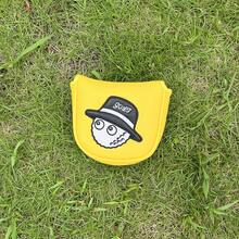 1個卡通刺繡紋標磁吸高爾夫球桿套,防水耐磨pu布料,超柔軟內襯球桿套 - 米色 - 查看 2