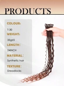 24英寸捲曲合成穗子頭髮延伸件,紫綠色編織毛髮和卷曲 - 棕色 - 查看 3