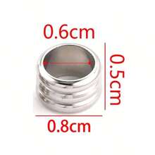 20Pcs 304 Stainless Steel Large Hole Spacer Bead Rings, Hole Diameter 6Mm, For Bracelet Necklace Fashion Minimalist Diy Jewelry Accessories Beading Stainless Steel Jewelry