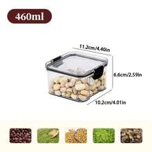 1入廚房透明密封穀物和零食收納罐 - 白色 - 查看 2