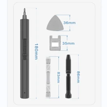 Professional Electric Screwdriver Set, DIY Hardware Tools For Mobile Phone Laptop Mini Precision Electric Screwdriver Rechargeable Screwdriver Set With LED Light - Black - View 2