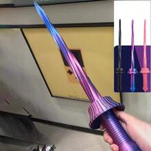 Gravity-Controlled Telescopic Spiral Sword Toy, Samurai Sword With Rotating Blade - Black - View 7