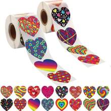 1000张情人节心形卷贴纸，情人节彩色心形贴纸爱心装饰贴纸心形标签适用于情人节装饰婚礼派对配件 - 彩色 - 查看 7