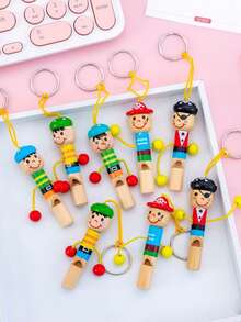 1 Pieza Juguete De Silbato De Madera Con Dibujo Animado Al Azar - Multicolor - Ver 5