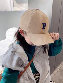 儿童棒球帽春秋款男女童棒球帽太阳帽新生宝宝防晒帽3-8岁头围50-54cm - 卡其色 - 查看 2