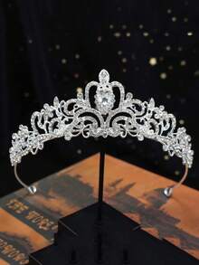 1 件款經典新娘皇冠和兒童皇冠頭帶適合女孩生日派對禮物
