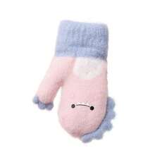 Winter Children'S Cute Dinosaur Mitten, Thick Warm Plush Toddler Gloves, Soft Stretchy Full Finger Gloves, Suitable For Boys, Girls, Toddlers, Kids' Outdoor Activities - Pink - View 7