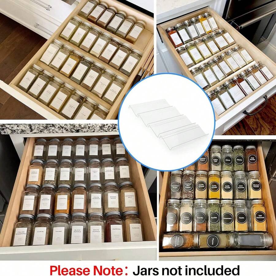 Spice Drawer Organizer, 4Layer Spice Bottle Drawer Organizer Rack