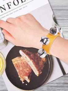 2 件裝手鈴手腕和腳踝鈴,布質音樂鼓舞腕帶(紅.綠.粉紅.黃) - 紅色 - 查看 6