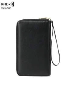 CHARM INFINITE Rfid Blocking Creative Airplane Passport Holder, Fashion Wallet For Airline Ticket, Credit Card & Multifunctional Zipper Passport Case With Wrist Strap Travel Stuff Travel Organiser Travel Items Travel Wallet Passport Holder Passport Wallet Beach Vacation Bag Summer Christmas Vacation - Black - View 7