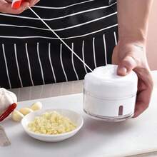 1入組不鏽鋼多功能大蒜壓碎器搗碎刀切片器廚房工具 - 白色 - 查看 8