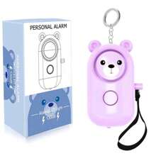 1pc Mini Personal Alarm, Women Self Defense Protection Alarm Suitable For Female Elders -Emergency Alert Device For Safety - Purple - View 9