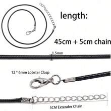 10pcs 1.5mm Leather Wax Cord Necklace With Lobster Clasp For Jewelry Making Diy Bracelet And Necklace