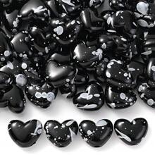 Classic White Black Heart Beads Fashion Y2K DIY Accessories Unique Spot Design Romantic Peach Love Beads For Bracelet Necklaces Earring Lanyard Making