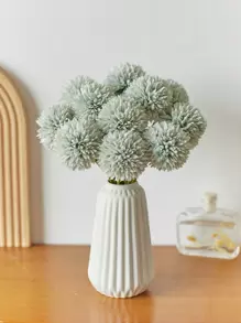 8/16 piezas Flores artificiales de crisantemo en forma de bola, diente de león, hortensia, arreglo de ramo, regalo para amigos, ramo de novia, decoración para el hogar, oficina, cafetería, fiesta, boda - Verde - Ver 10