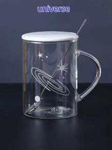 1組發光星空玻璃杯情侶咖啡杯光變色熱變色星空夜光杯玻璃水杯咖啡杯飲料杯 - 透明帶蓋子帶勺子 - 查看 8