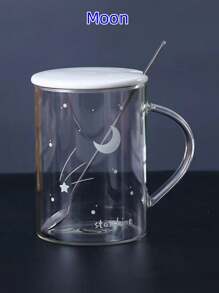 1組發光星空玻璃杯情侶咖啡杯光變色熱變色星空夜光杯玻璃水杯咖啡杯飲料杯 - 透明帶蓋子帶勺子 - 查看 9