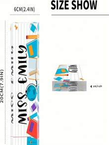 1個個性化教師桌名牌,定制桌名牌,透明丙烯酸,教師辦公室裝飾,感謝禮物,紙鎚工具 - 藍色 - 查看 2