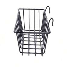 1pc Black Wire Mesh Storage Basket For Bookstore/Cafe, Hanging/Wall-Mount Wire Grid Panel Shelf, Creative Storage Solution For Kitchen/Bathroom - Black - View 2