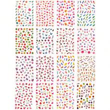 900片以上蝴蝶美甲貼紙花卉3d轉印美甲貼紙,適用於女孩diy凝膠美甲設計,花卉蝴蝶混合圖案美甲裝飾物 - 彩色 - 查看 5