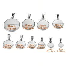 10 st./verpakking Roestvrij Staal Convex Circulaire Basisinstelling Bezel Leeg Hanger Hanger Voor Doe-Het-Zelf Sieraden Maken Accessoires