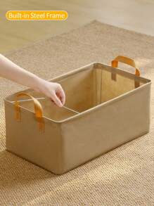 1 件卡其色无纺布收纳袋，带钢架，可折叠，用于玩具/衣物整理装饰秋季装饰节日装饰房间装饰家居装饰秋季装饰卧室装饰