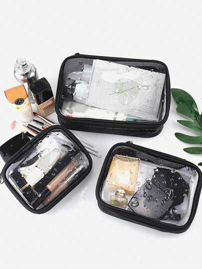 1 st/3 st transparent sminkväska förvaringsväska, vattentät PVC stor kapacitet sminkväska necessär bärbar bärbar förvaringsväska, multifunktionell reseväska necessär förvaringsväska transparent sminkväska skönhetsväska toalettartiklar förvaringsväska, bärbar förvaringsväska för resor necessär förvaringsväska för resor resetillbehör sminkväska sminkväskor sminkorganisatör sminkorganisatör sminkförvaring sminkpåse sminkpåse skolmaterial